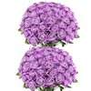 A dense bouquet of purple velvet artificial roses for weddings and home decor