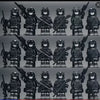 A collection of miniature figures representing Delta Squad soldiers built from building blocks.