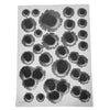 A sheet of 3D bullet hole car stickers made of realistic waterproof vinyl decal