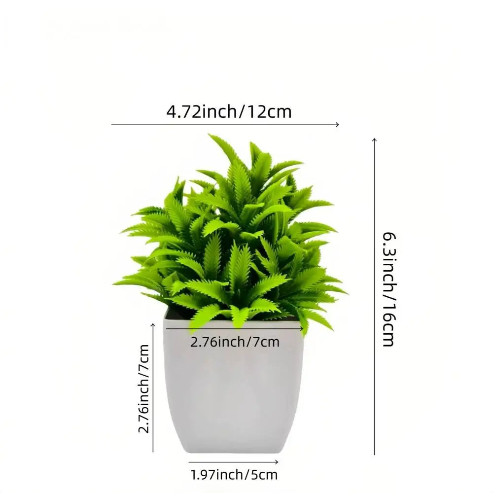 Mini Artificial Bonsai Plants Set for Shelf & Desk Decor