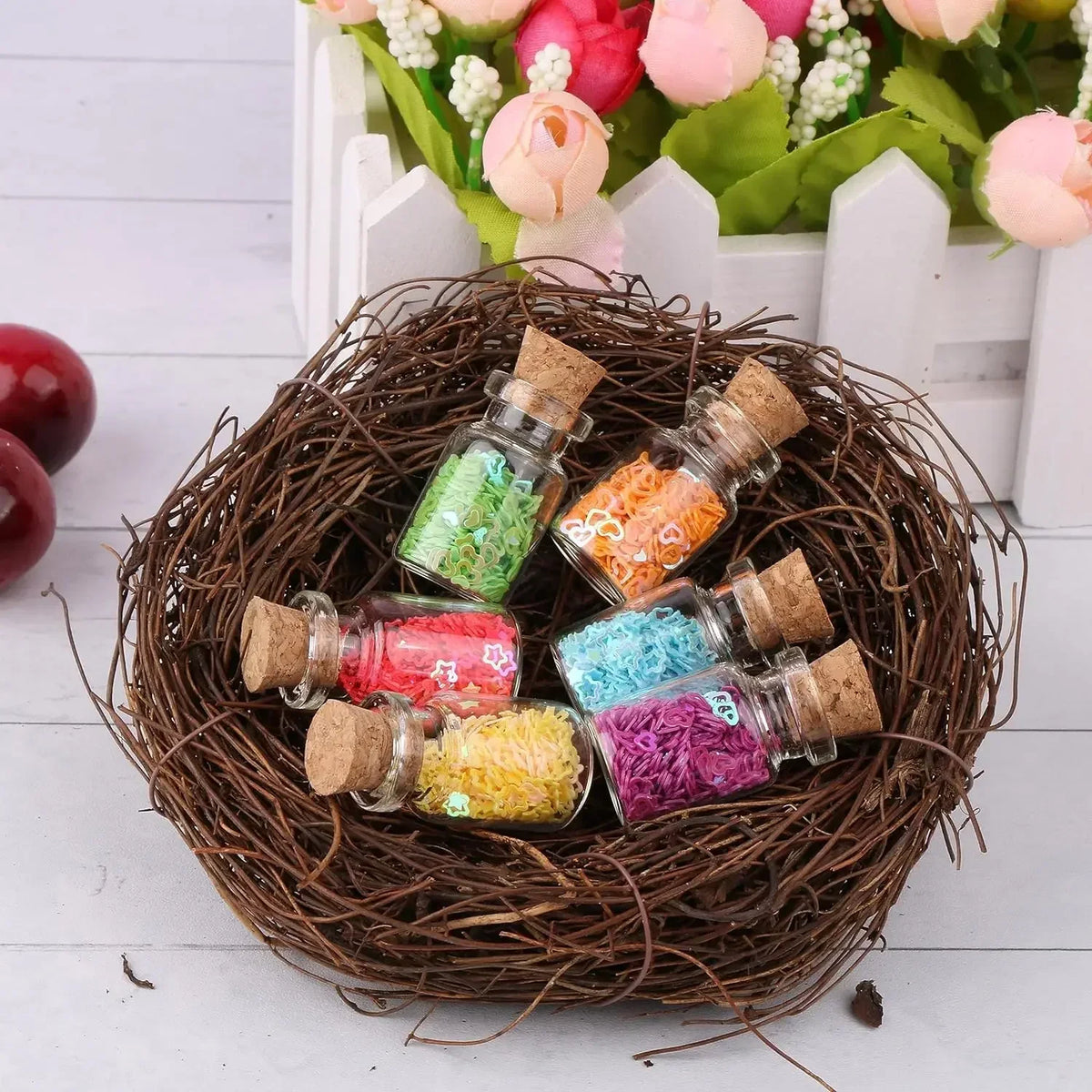 Mini Clear Glass Bottles with Cork Stoppers for DIY Crafts and Storage