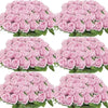 A bouquet of pink velvet artificial roses, arranged in clusters for weddings and home décor.