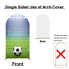 Single sided arch cover for a soccer field backdrop showing the front and back views.