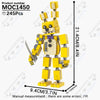 A yellow building block model of a character, manufactured in 245 pieces.
