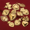 Gold Sacred Heart Charms for Jewelry Making
