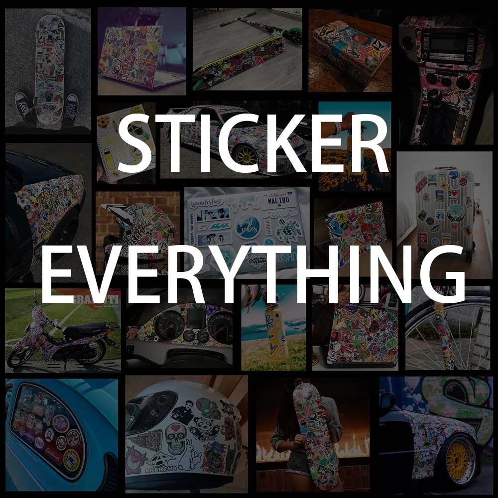 A collection of JDM style vinyl decals and stickers for cars, laptops, and various items.