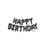 Black foil letter balloons spelling out HAPPY BIRTHDAY decoration set