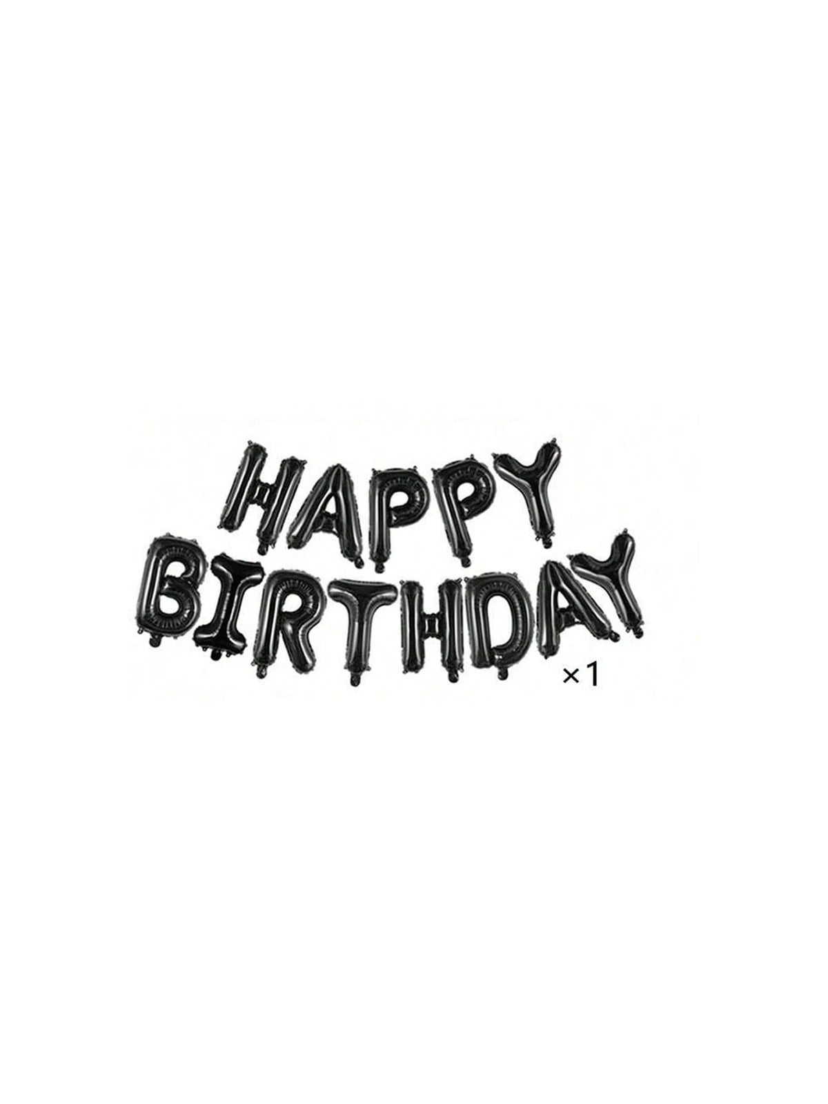 Black foil letter balloons spelling out HAPPY BIRTHDAY decoration set