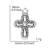 Antique silver cross charm measuring 18mm long and weighing 1.1 grams