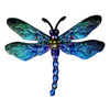 Vintage dragonfly wall art sculpture with iridescent blue and green wings and body