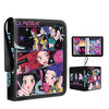 A black photo album binder featuring illustrations of Demon Hunters characters and a separate KPOP Demon Hunters card set.
