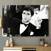 Impression sur toile noir et blanc représentant le portrait d'un acteur en smoking.