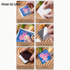 Instructions for making custom fridge magnets by pressing patterns onto acrylic and attaching magnets