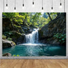 Forest Waterfall Wonderland Photography Backdrop