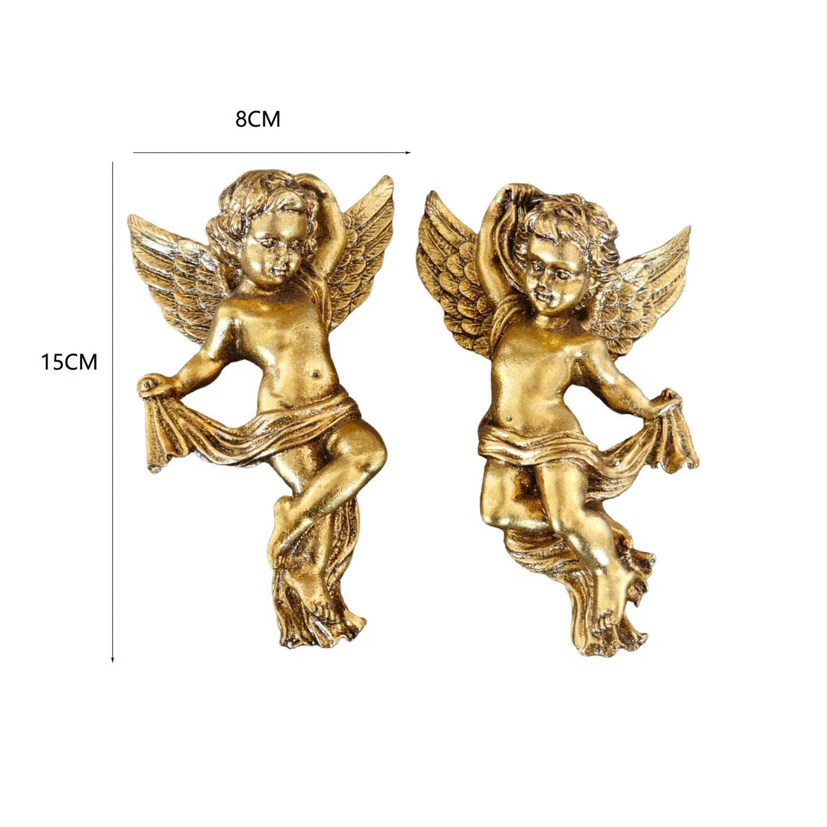 Cherub Angel Statue Wall Hanging - Cute Resin Decor