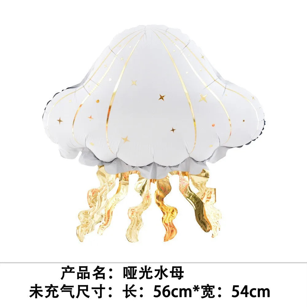 Ocean-Themed Foil Balloon Set with Starfish, Shells & Jellyfish