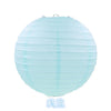 Light blue round paper lantern used for parties and weddings