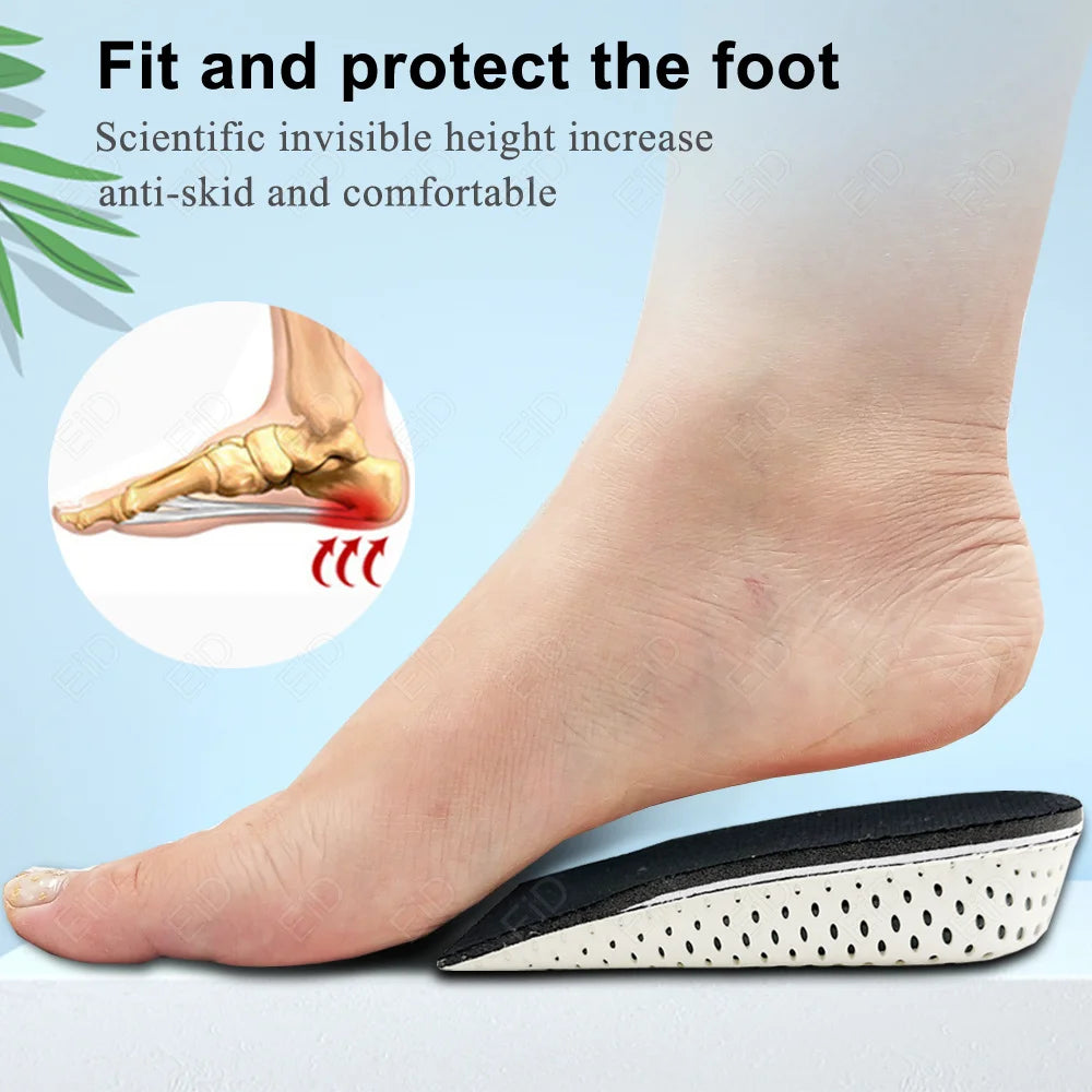 Invisible Height Increase Shoe Insoles with Arch Support