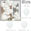 A kit of 55 latex balloons in white and beige, including a garland arch design.