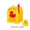 Yellow magnetic 3D printed mini mailbox with a red duck design and text on the side.