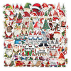 A sticker pack featuring various cute Christmas dwarf and Santa decorations in red, green, and white.