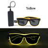 Yellow light up EL wire party sunglasses shown in a pair.