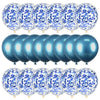 A pack of 20 blue and white confetti balloons for parties and celebrations.