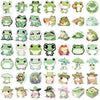 Collection d'autocollants en PVC de grenouilles esthétiques pour scrapbooking et décoration, avec divers designs de grenouill