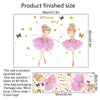 Autocollants décoratifs muraux d'une fille papillon rose, montrant la taille finie de 96cm/37.8in.