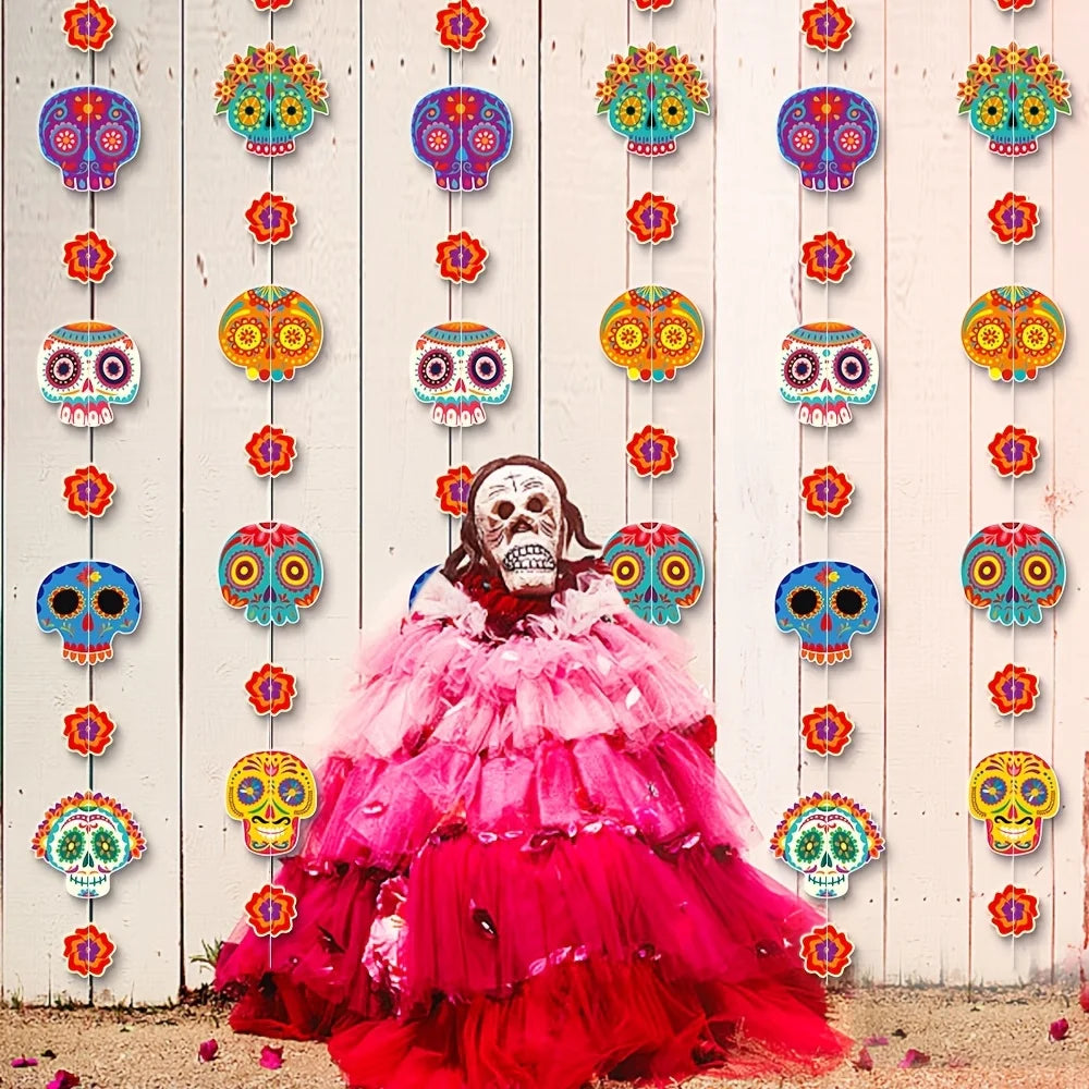 Day of the Dead Skull Garland Hanging Decorations