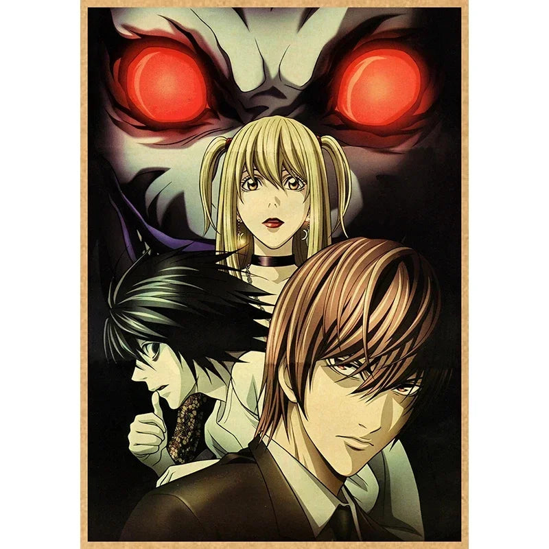 Anime artwork featuring a female character with striking red eyes and a male character in the foreground.