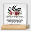 A personalized acrylic keepsake plaque with a wooden base featuring the text I don't tell you this often but I really love yo