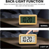 A wooden digital alarm clock displaying 10:20 with a light up function.
