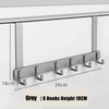 Grey heavy duty aluminum door hooks with 6 capacity, measuring 18cm high and 39cm long.