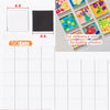 A set of 50 DIY custom fridge magnets, including various colorful designs and blank white magnets.