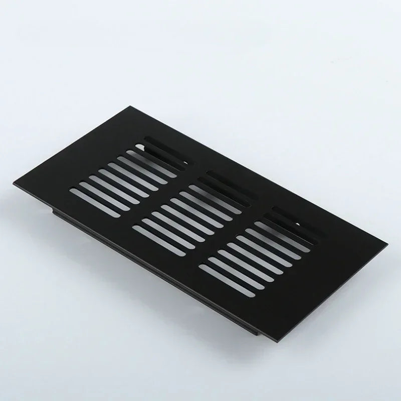 Black aluminum alloy rectangular ventilation grille for cabinets