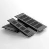 Black aluminum alloy rectangular ventilation grille for cabinets.