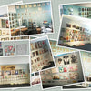A collection of vintage metal tin signs and wall art featuring various designs and lettering.