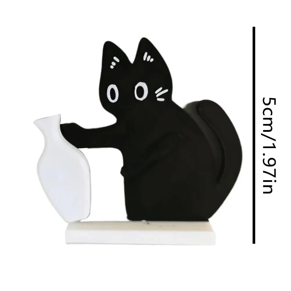 Black magnetic acrylic cat whiskers decor with a white bottle on a white base