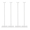 A set of four clear acrylic balloon stands with metal poles and bases.