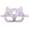 A light purple elegant fox masquerade mask with an adjustable strap.