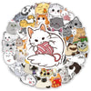 A circular arrangement of various funny cartoon cat stickers and illustrations.