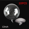 A clear latex bubble balloon is shown, with a separate piece of the material displayed below it. The image indicates 10 piece