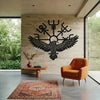 Viking Raven Metal Wall Art with Celtic Compass Symbol