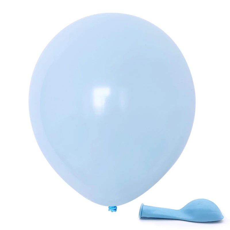 A light blue balloon and a light blue spatula are shown against a white background.