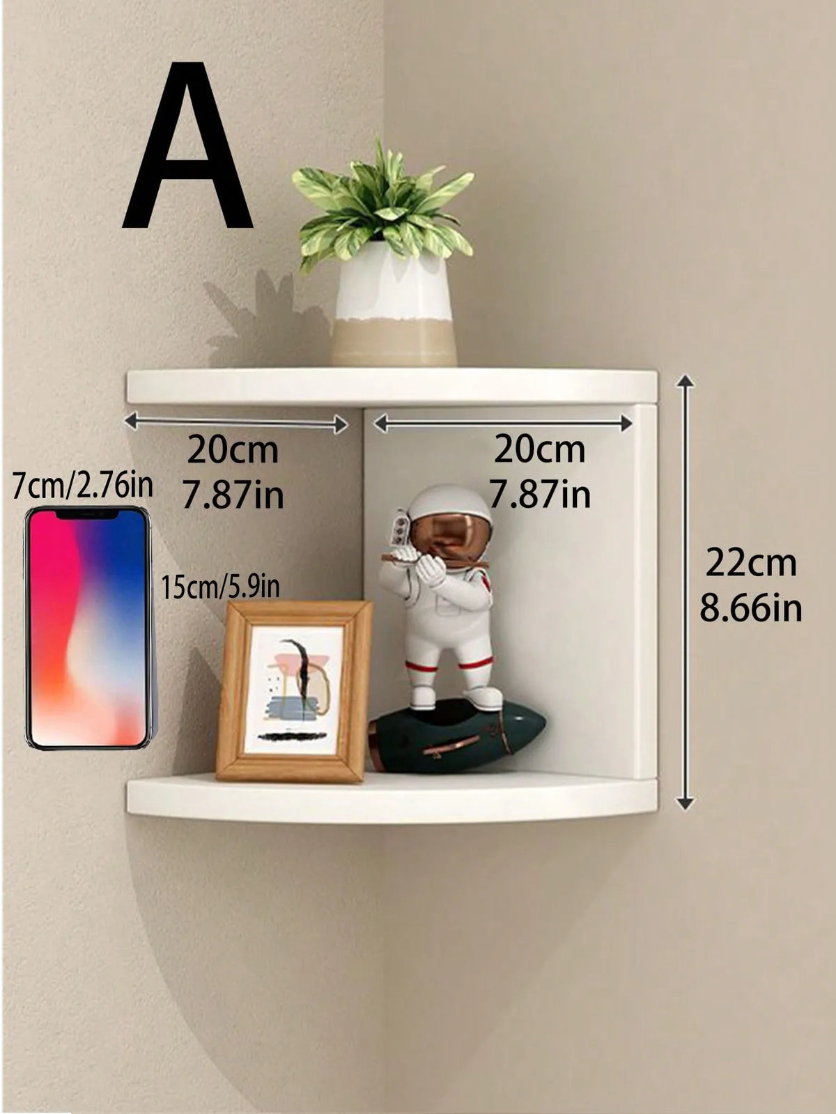 Corner Floating Wooden Wall Shelves for Home Decor