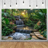 Forest Waterfall Wonderland Photography Backdrop