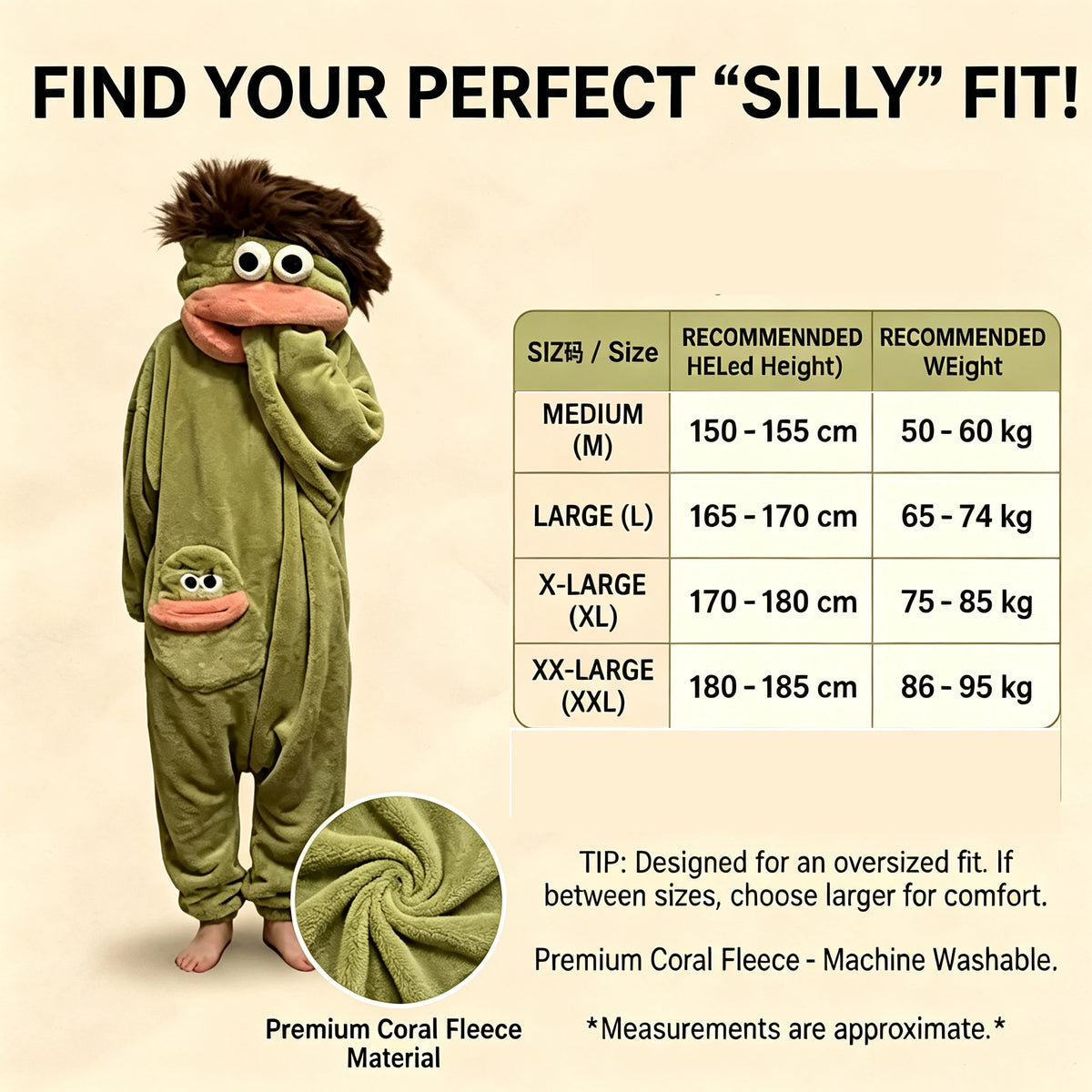 Funny Big Mouth Monster Onesie Pajamas – Cozy Coral Fleece Hooded Jumpsuit