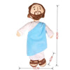 A plush doll depicting a bearded man with brown hair and a light blue robe for religious icon home decor