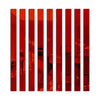 A set of vertical red acrylic mirror strips used as wall stickers for modern home decor.